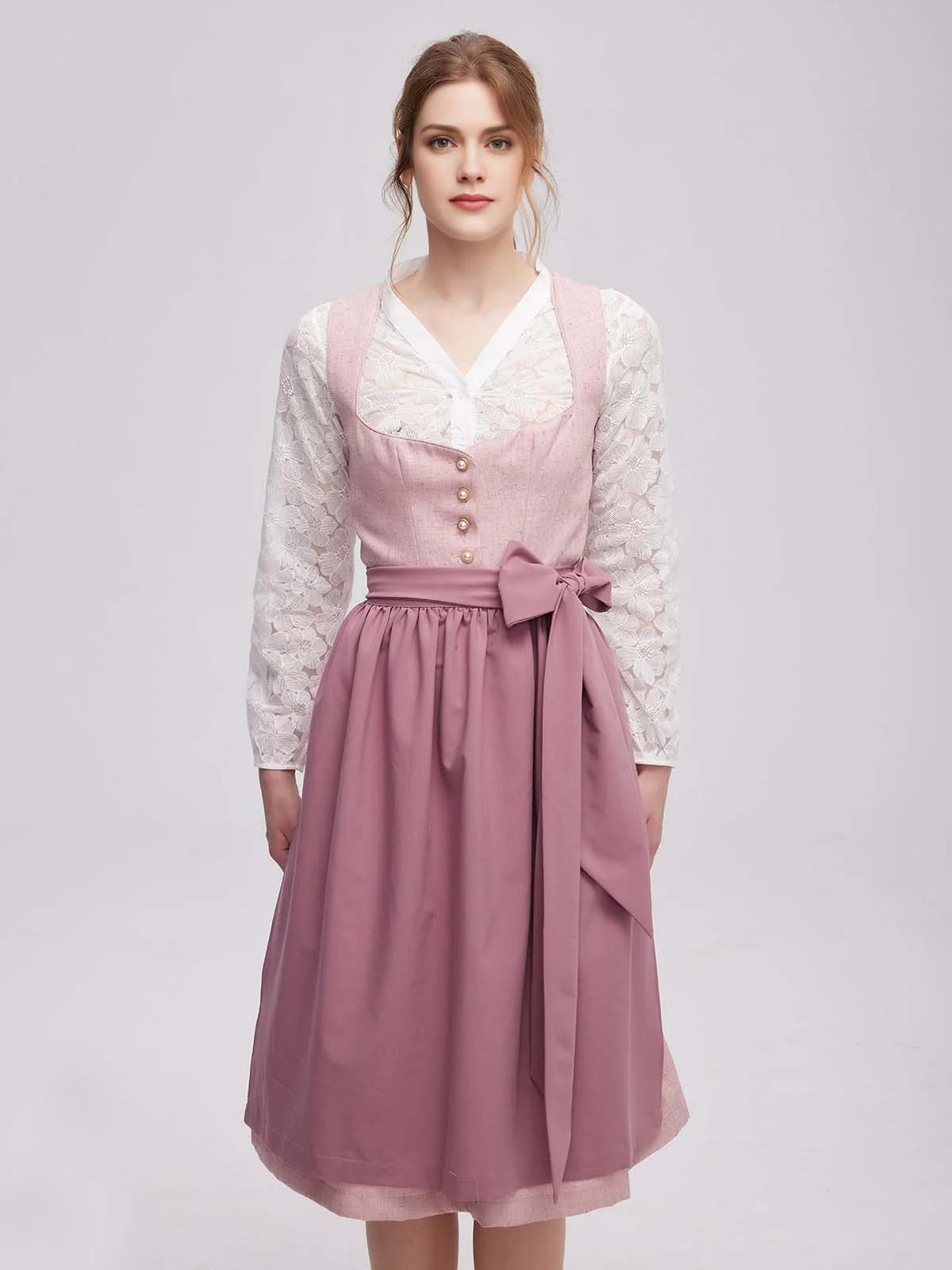 Dirndl-muodin monimuotoisuus: keltainen dirndl, etuvetoketjullinen dirndl ja keskiössä dirndl Rosalie